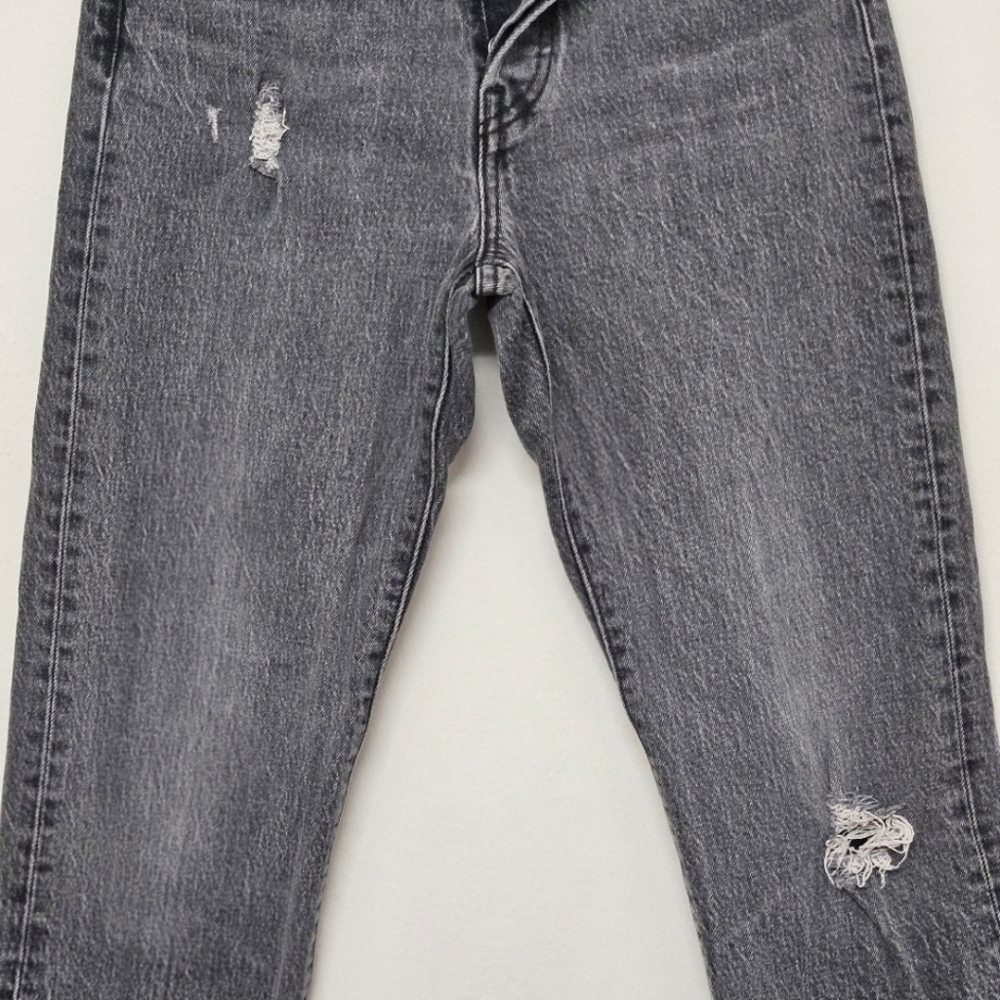 97 LEVI'S WEDGIE STRAIGHT DISTRESSED GRAY JEANS WOMEN'S SIZE 26 - Picture 8 of 13